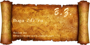 Buga Zóra névjegykártya